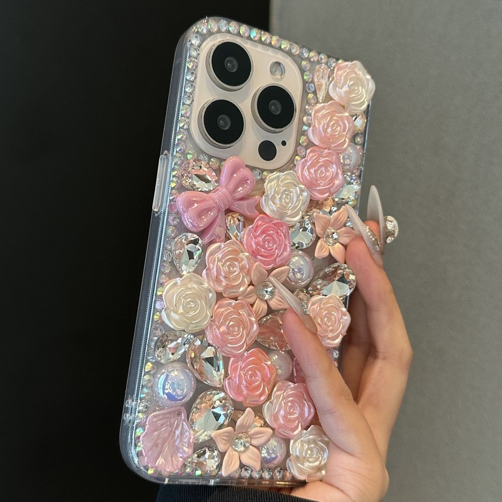 แฟชั่นGlitterดอกไม้เคสโทรศัพท์เข้ากันได้กับOppo Reno 15 Pro Max 16F 15F 14F 14 13 12 11 Pro 13Pro 13