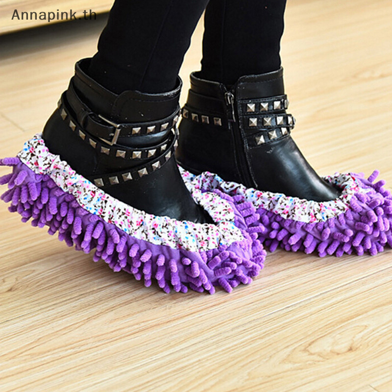 Annapink.th ใหม่ 1 pcs al กวาดพื้น unfied ขี้เกียจลาก overshoes clean รองเท้าแตะชุด clean mop caps unหุ้มรองเท้า clean EN