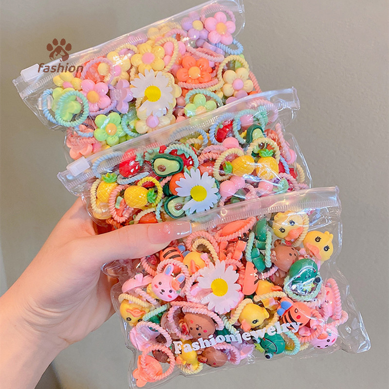[แฟชั่น] 20 ชิ้นยางรัดน่ารักสําหรับเด็กไม่ทําร้ายผมยืดหยุ่นสาวดีเชือกเด็กผูกผมขนาดเล็ก ยางรัดผม ผ้าโพกศีรษะ {TH}