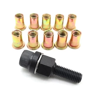 TEMPOZY ชุด 11 ชิ้น Hand Nut M3-M10 พร้อม Mandrel Staple คู่มือ Riveter อะแดปเตอร์ไฟฟ้าสําหรับ Riveting Nut หัว Riveting ชุดเครื่องมือ