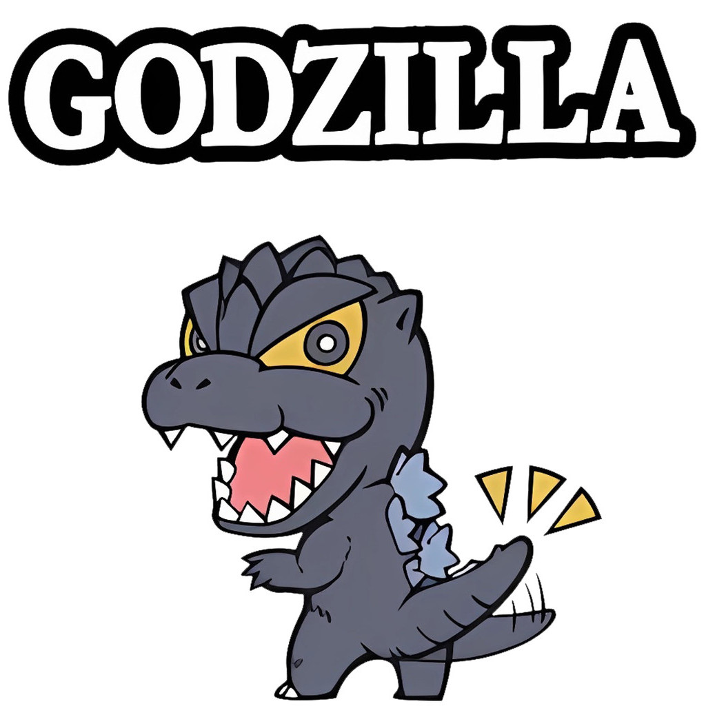 Godzilla Q-Edition series ไดโนเสาร์ล้างทําความสะอาดได้สติกเกอร์นําความร้อนเสื้อผ้าสร้างสรรค์ DIY เสื้อยืด, หมวก, กระเป๋าเป้สะพายหลัง, สติกเกอร์ตกแต่งของขวัญเด็กน่ารัก - รูปที่ 7