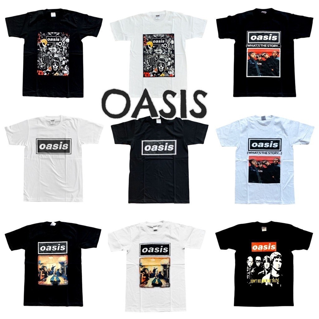 เสื้อยืดแขนสั้นคอกลมย้อนยุค#เสื้อยืดคอกลม#รวม OASIS เสื้อยืดวงร็อค โอเอซิส เสื้อวง เสื้อยืดโอเอซิส เสื้อวินเทจS-4XLS-5XL