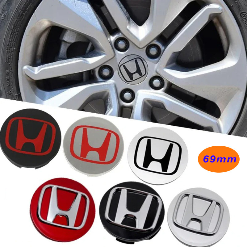จัดส่งจากประเทศไทย Honda Wheel Center Caps 69mm 4pcs Aluminium+ABS Hub Caps for Most Honda Models (ต