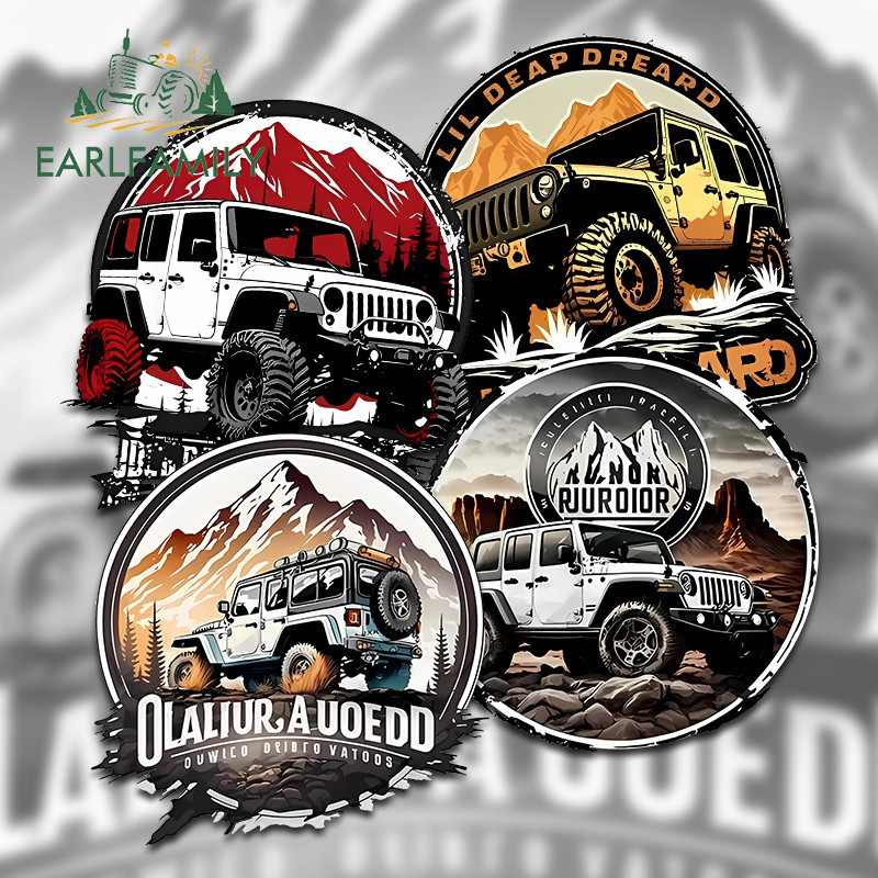 Earlfamily 13 ซม.4x4 Off Road สติกเกอร์รถแฟชั่นกันน้ํารถกันชนประตู Windishield ไวนิล Decals Scratch-Proof Creative ตกแต่ง