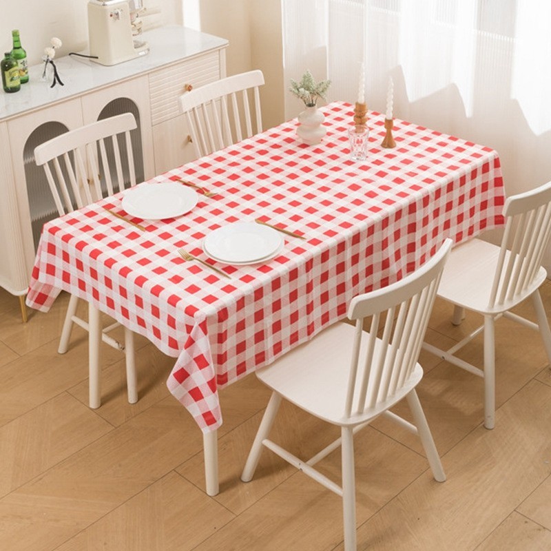 Dinning Room ผ้าปูโต๊ะลายสก๊อตกันน้ํา Oilproof ผ้าคลุมโต๊ะตกแต่งบ้าน