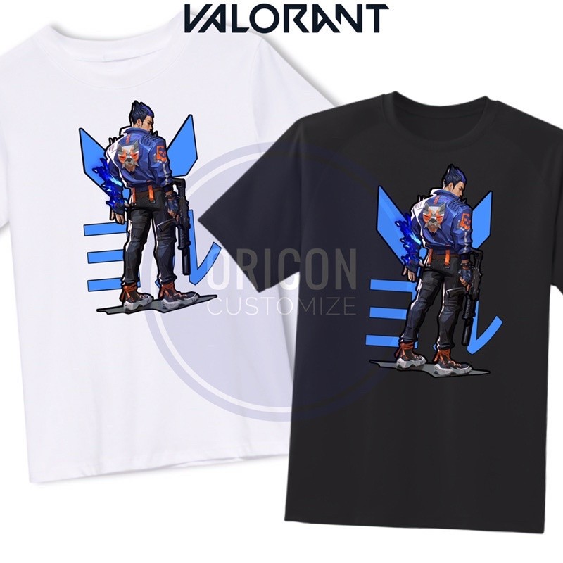 S-5XL อ่อนนุ่ม 6 Tshirt Yoru x Valorant T-shirt Cotton unisex men graphic tee kid mobile gaming shir