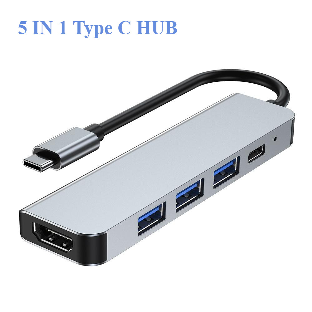 ประเภท C HUB USB 3.0 4K HDMI PD 100W Multiport HUB USB HDMI PD พอร์ตสําหรับ Macbook คอมพิวเตอร์โทรศัพท์