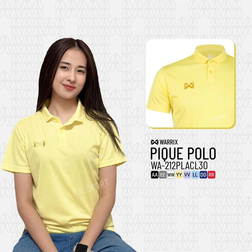 WARRIX เสื้อโปโล Pique WA-212PLACL30 สีม่วง/ฟ้า thumbnail 9