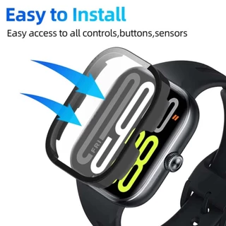 สายรัดซิลิโคน + เคสป้องกันกระจกสําหรับ Xiaomi Redmi Watch 5/4 ตัวป้องกันหน้าจอพร้อม (เครื่องมือติดตั้งง่ายฟิล์ม)