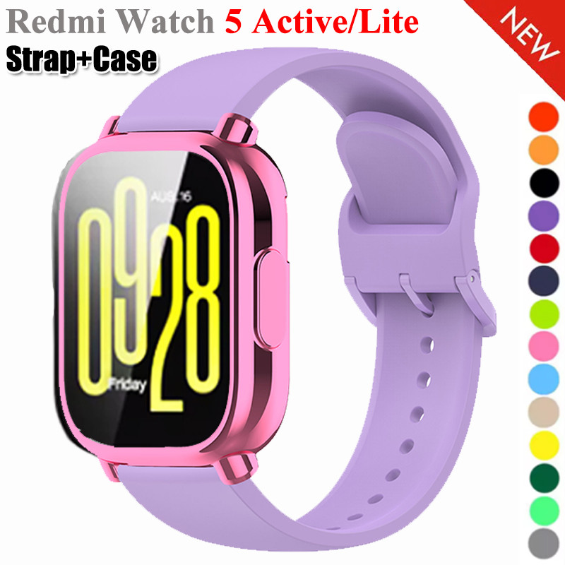เคส TPU + สายรัดสําหรับ Xiaomi Redmi Watch 5 Active Lite ซิลิโคน Sport Band Soft Cover สําหรับ Redmi Watch 5Active 5Lite Shell อุปกรณ์เสริม
