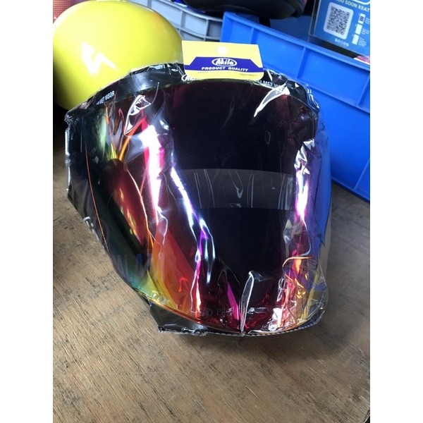AKILA NHK R6 HELMETMalaysia Siang Malam Crystal Visor DARK GREY RAINBOW REVO RED/BLUE/BLUE GOLD/BLUE