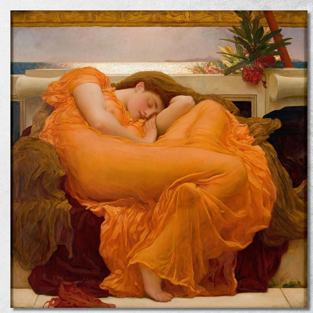 Flaming June Frederic Leighton, flg20 ภาพพิมพ์บนผ้าใบแคนวาส