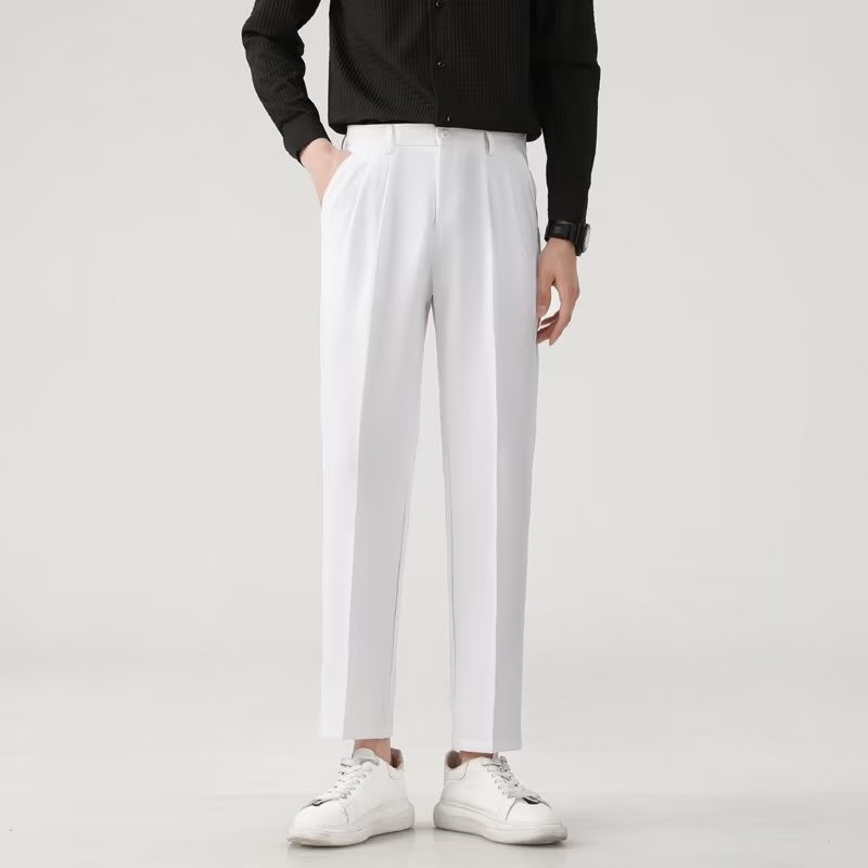 กางเกงสแล็คชาย  ผ้าเกรดพรีเมี่ยม มีความรู้สึกห้อยลงมา ไม่เหี่ยวย่น กระบอกตรง 3 สี 28-36 - รูปที่ 4