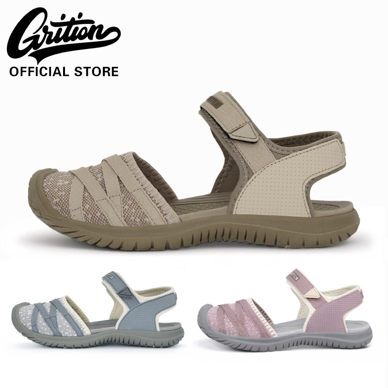 GRITION รองเท้าแตะหญิง เบาสบาย นุ่ม ระบายอากาศดี รับรูปเท้า ไปทะเล-เดินป่า รองเท