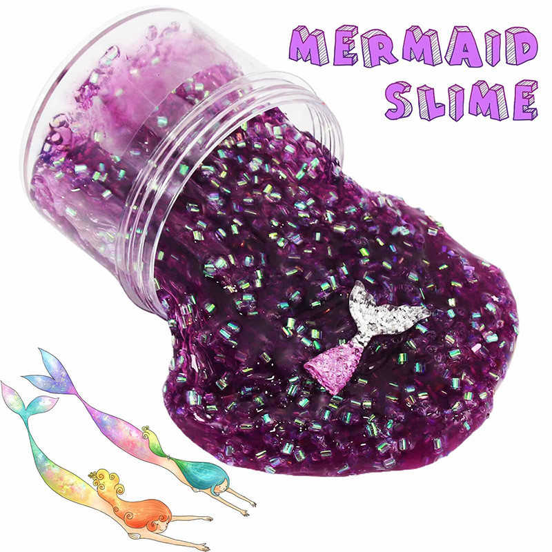 Crystal Mermaid Slime Kit 180ml ของเล่นบรรเทาความเครียดสําหรับเด็ก 70/180ml - รูปที่ 2