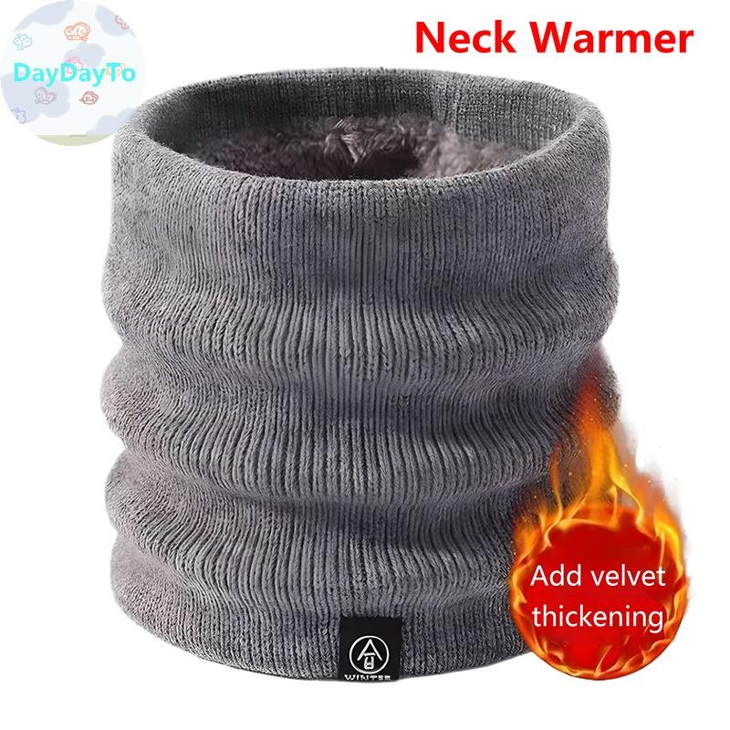 DayDayTo ผ้าพันคอถักฤดูหนาวอุ่น Snood ขนสัตว์หนา Unisex ผู้ชายหญิง