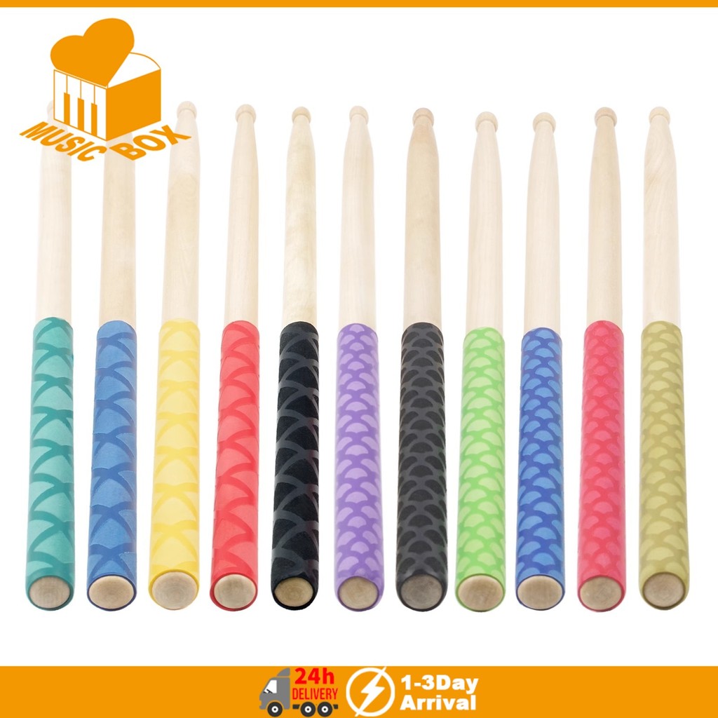 1 คู่ Anti-Slip Drumstick Wrap Drum Stick Grips ดูดซับเหงื่อสําหรับ 7A 5A Drumstick