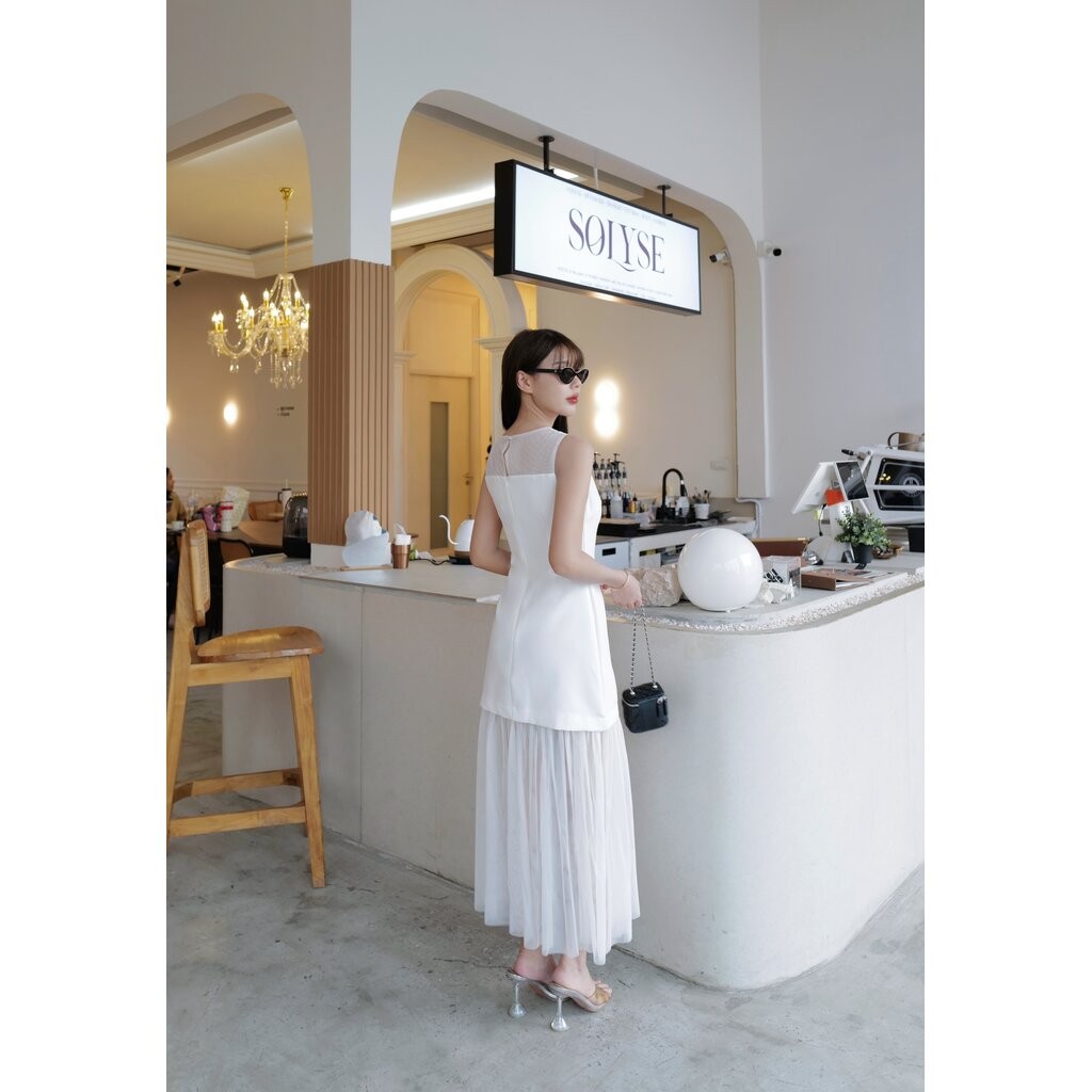 #5042#eve 💕💕งานเดรสเก๋สวย ด้านบน ช่วงอกแต่งซีทรู ทรงเรียบหรูดูแพงมากกก - รูปที่ 3