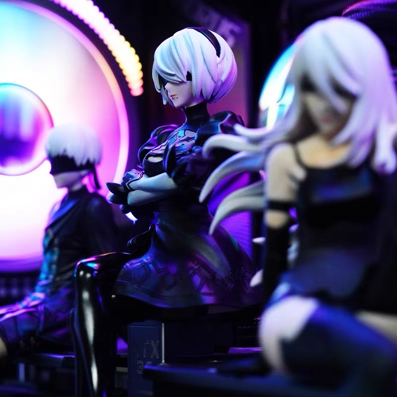 Nier:automata Ver1.1A 2B Yorha No. 2 9S ประเภท B 9S พรีเมี่ยม Chokonose Action Figure ของเล่นสะสมโต๊ะเครื่องประดับของเล่น - รูปที่ 3