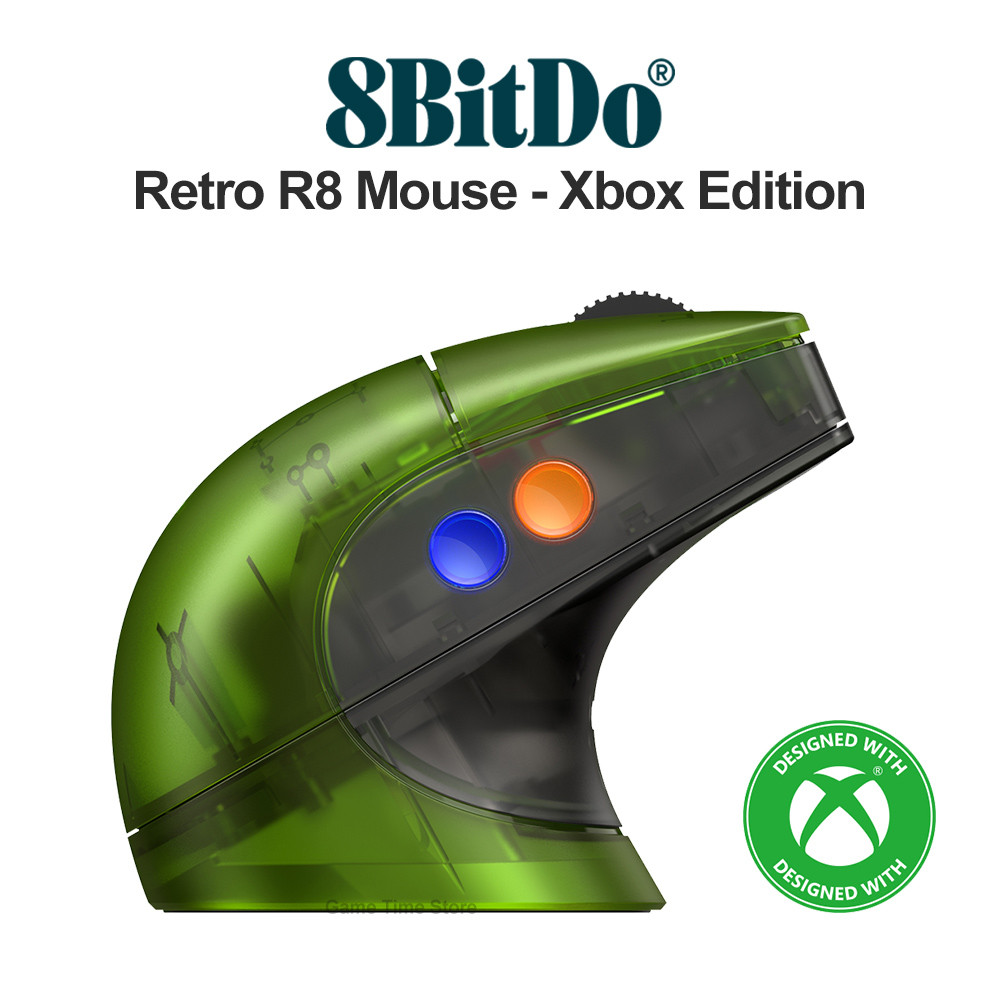 8bitdo Retro R8 เมาส์ Xbox Edition เมาส์เกมบลูทูธพร้อม PAW 3395 เซ็นเซอร์แบบมีสาย 8000Hz การสํารวจอัตราการรวมแท่นชาร์จ