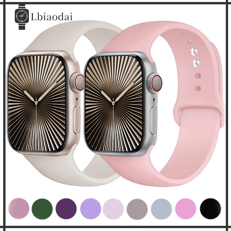 สายยางซิลิโคน for Smart Watch Ultra 3 2 IWatch Series 11 10 9 8 7 6 5 3 SE 45มม. 46มม. 44มม. 41มม. 40มม. 42มม. 38มม.