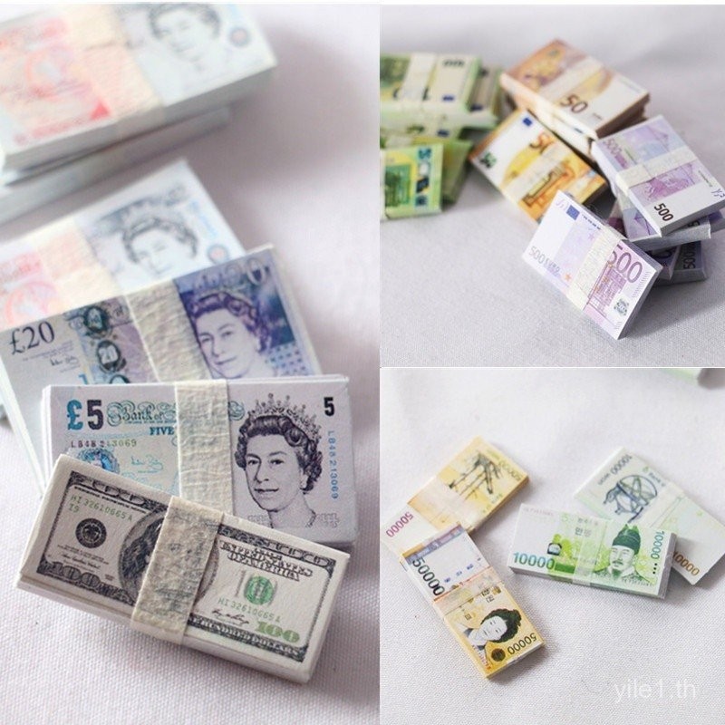 ของเล่นบ้านตุ๊กตาขนาดเล็ก [โมเดลจำลองเงินกระดาษ] อุปกรณ์เสริม BJD อาหารเล่นสำหรับบ้านตุ๊กตา อุปกรณ์เสริมบ้านตุ๊กตา