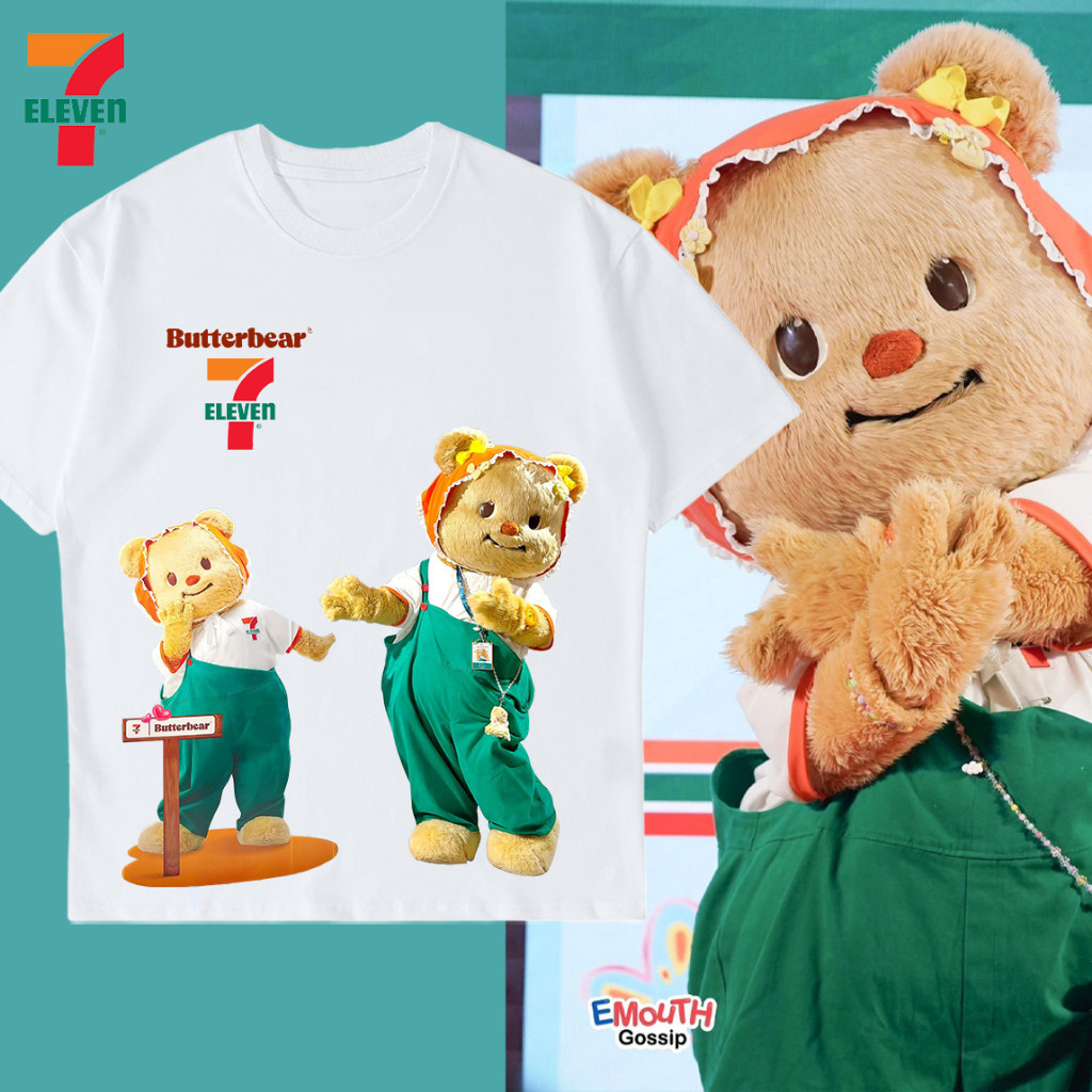 2025 เสื้อน้องหมีเนย หมีเนย  7 11 Seven Eleven x Butterbear T-Shirt ผ้าCotton  ใส่สบาย ไม่หด ไม่ย้ เ