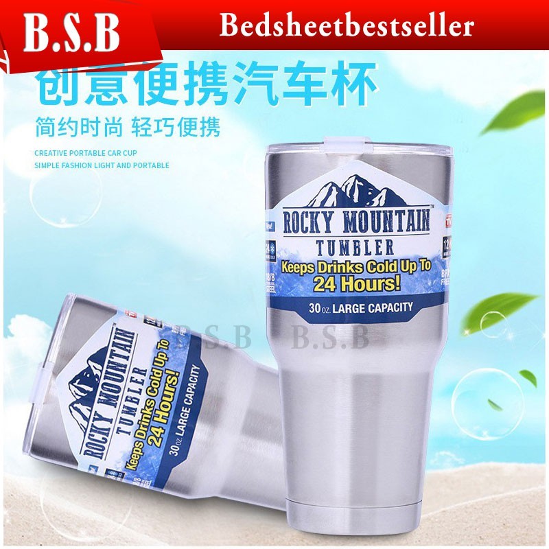 HOT_ Rocky Mountain Tumbler Lid Stay ขวดร้อนและเย็น Thermos 冰杯