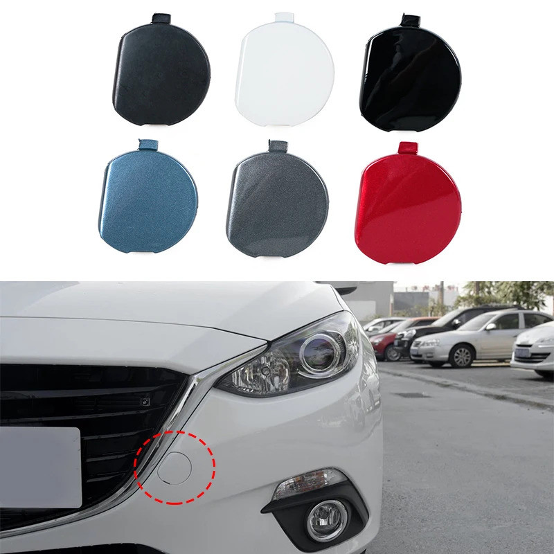 Moto22r สําหรับ Mazda 3 Axela 2014 2015 2016 รถกันชนหน้า Tow Hook ฝาครอบท่อลากจูง Trailer Hauling Eye หมวก BHN1-50-A11-BB BHN150A11BB