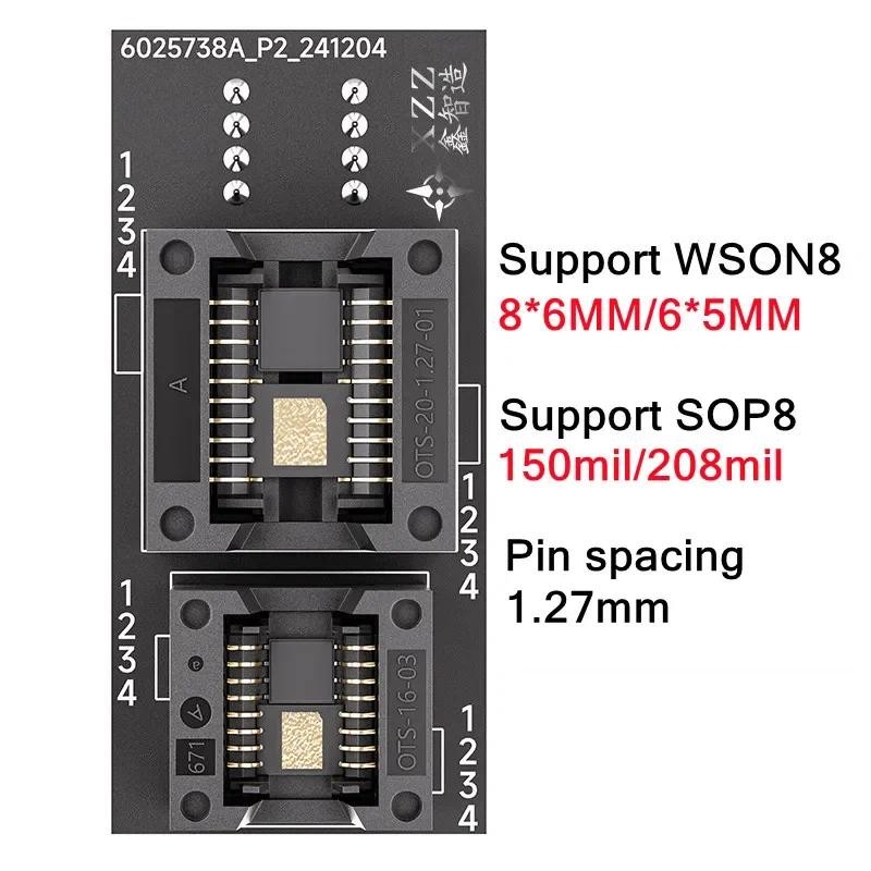 Xzz WSON8 SOP Universal 4 IN 1 BIOS Burning อะแดปเตอร์ซ็อกเก็ตสําหรับ 8*6 มม./6*5 มม.150mil/208mil ช