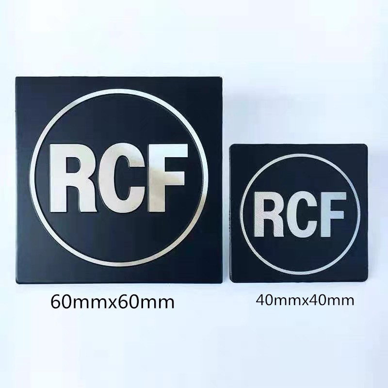 R RCF ลําโพงตาข่ายตาข่ายตาข่ายเหล็กป้าย rcf Professional Audio ป้ายชื่อ Trademark OEM อุปกรณ์โลโก้อลูมิเนียมแผ่นการปรับแต่ง