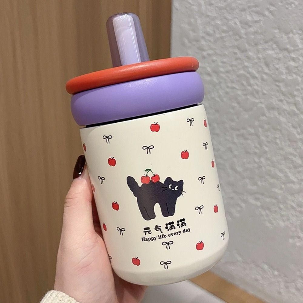 VIONUGGINS แก้วเก็บความร้อนลายการ์ตูนแมว 500มล. พร้อมหูจับ ผลิตจากสเตนเลส 316 - รูปที่ 4
