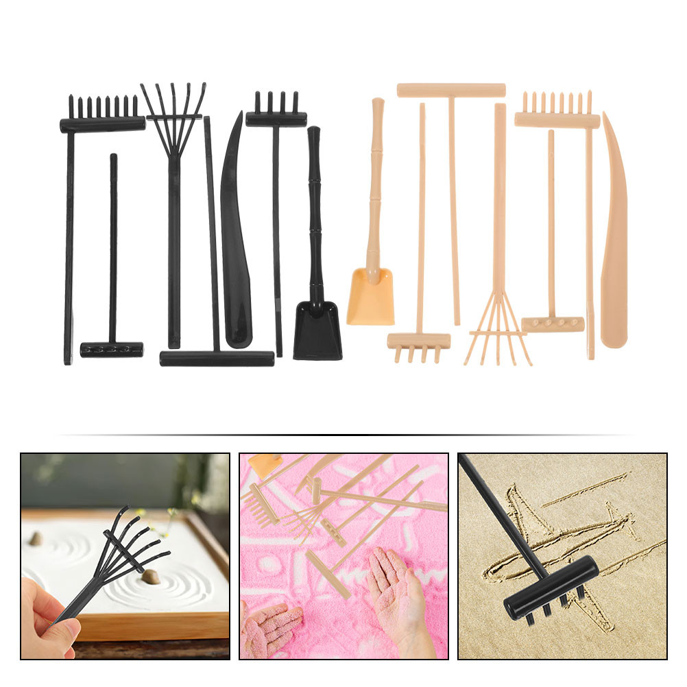 14 ชิ้น Zen Garden Rake Sandbox Garden Rake สมาธิ Zen Garden DIY เครื่องมือ