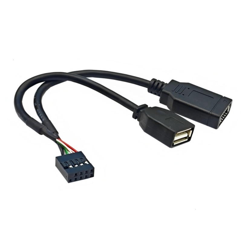 Btsg USB2 0 9Pin to USB + พอร์ต TYPE E สาย 9PIN หญิง 2 ประเภท E อะแดปเตอร์ 9PIN to TYPE E KEY A สายด