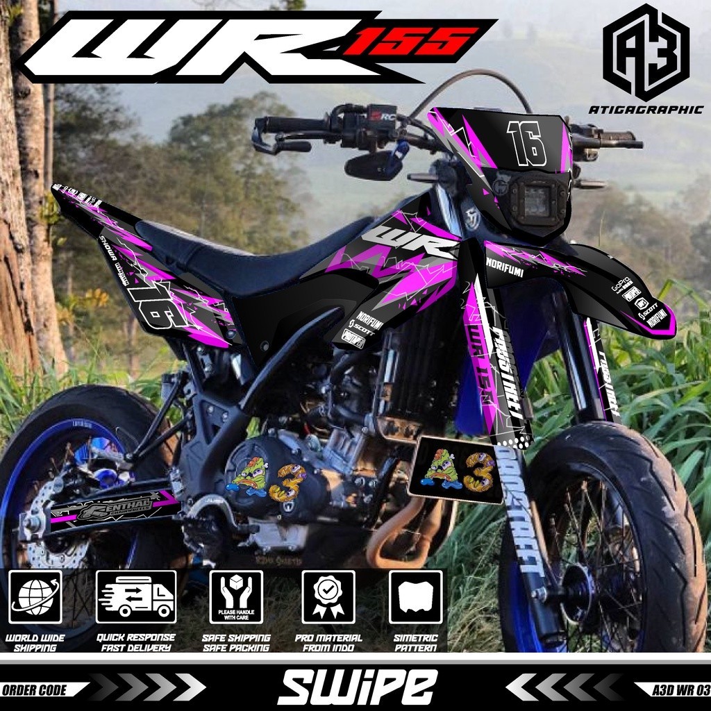 รูปลอก WR 155 Full Body Free Custom variation decal WR155 ล่าสุด cool decal wr โฮโลแกรมสายรุ้ง A3D W