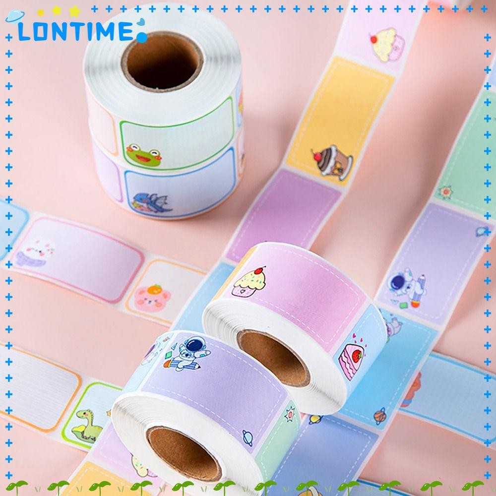 Lontime 100/280 ชิ้น/ม้วนชื่อสติกเกอร์,กันน้ําการ์ตูนสไตล์ป้ายสติกเกอร์,ทนทาน Self-กาวแท็กที่เขียนด้วยลายมือสติกเกอร์ของขวัญ