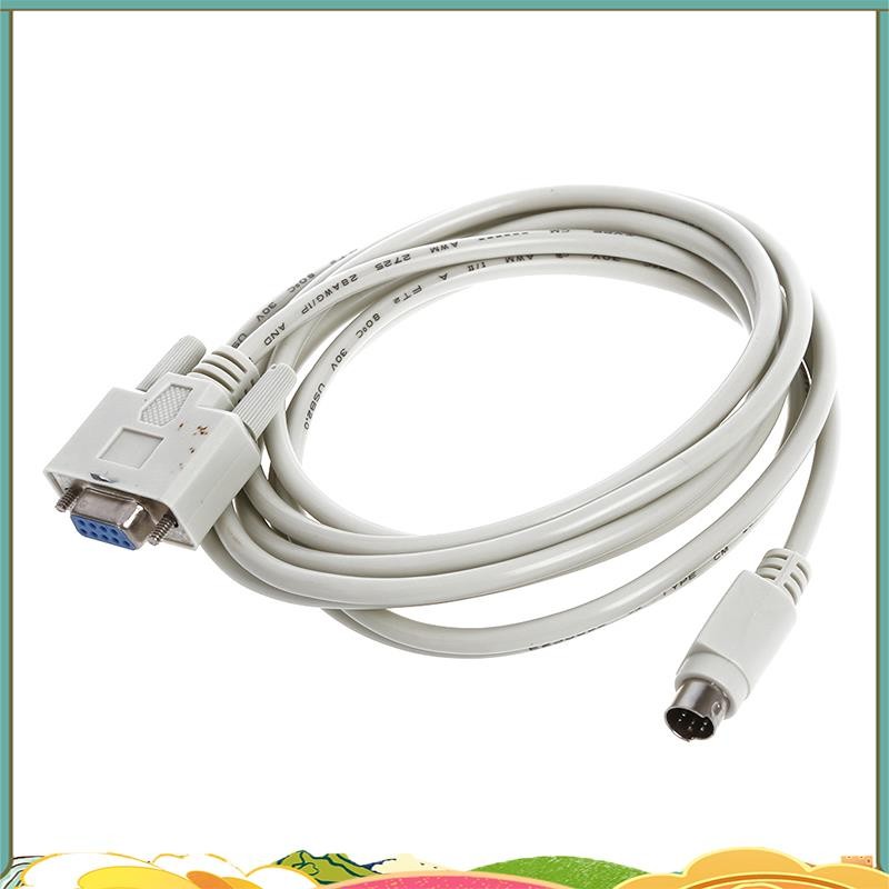 Db9p ถึง 8P Mini Din RS232 ดาวน์โหลดสายสีขาว 8.2 Ft สําหรับ PLC -EH