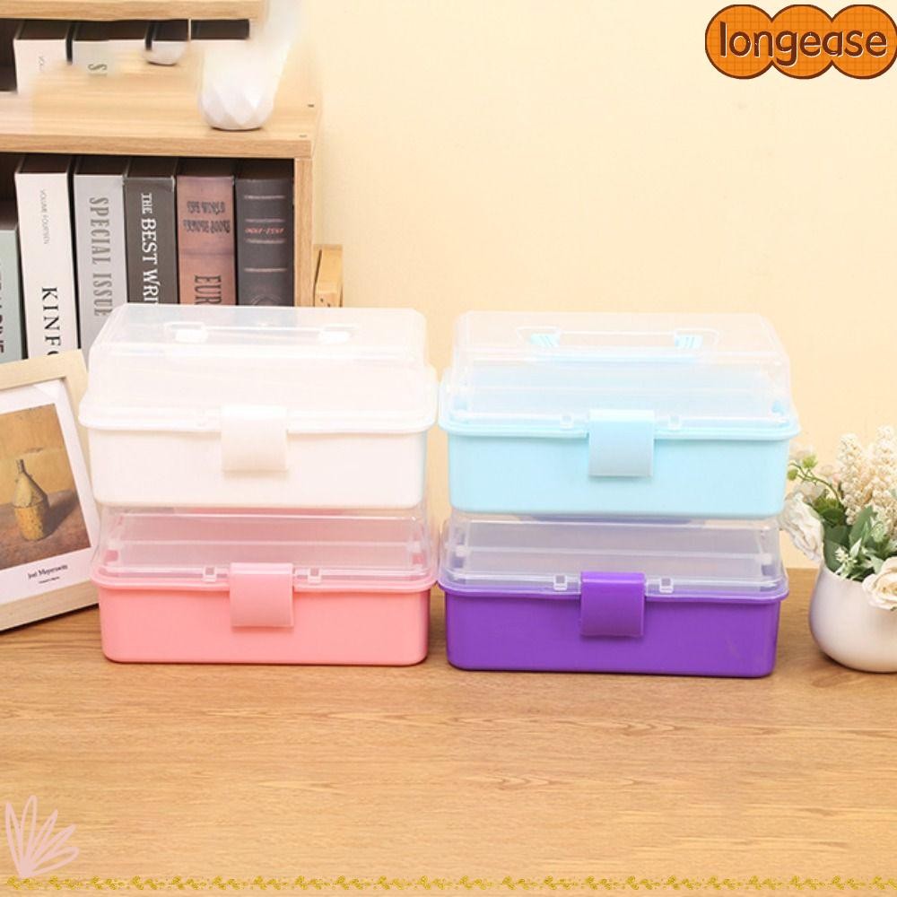 [จัดส่งภายในระบบ] ลอง กล่องเก็บ,พลาสติกพับแต่งหน้ากิ๊บออแกไนเซอร์,แบบพกพา2/3ชั้นความจุขนาดใหญ่เครื่องประดับออแกไนเซอร์สินค้าขนาดเล็ก