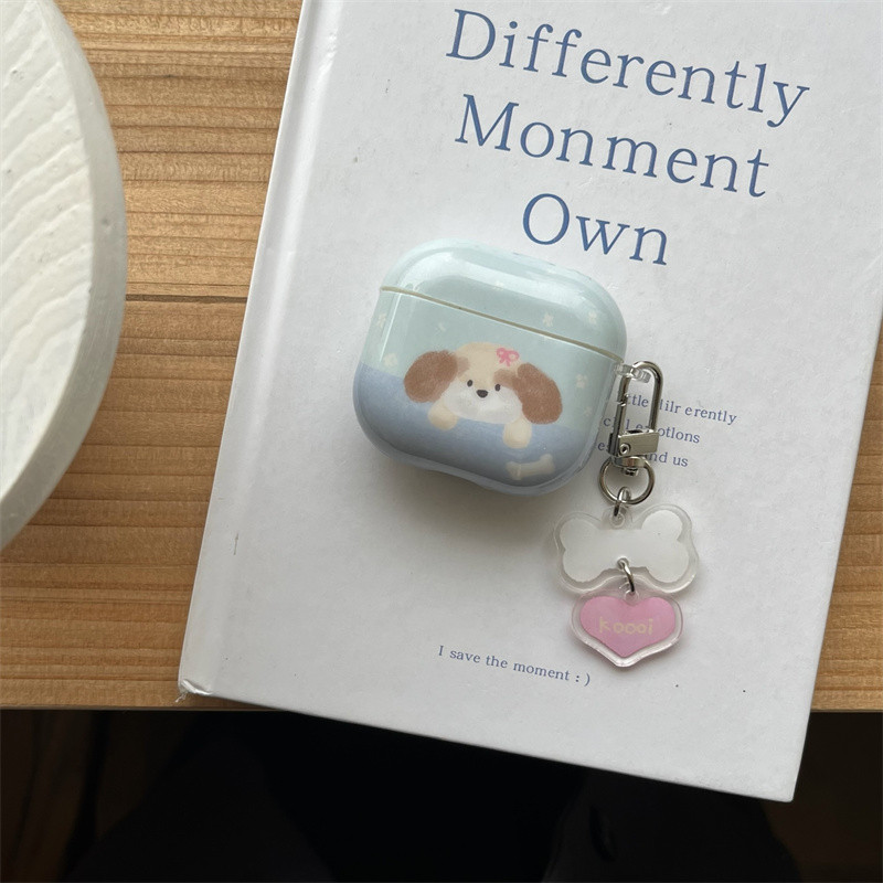 Blue Bone Love Dog สําหรับ Airpods 1/2 3 Pro2 pro3 Airpods4 ชุดหูฟังไร้สายบลูทูธป้องกันกรณี AirPods Pro i3 i4 pro3 หูฟังป้องกันกรณี