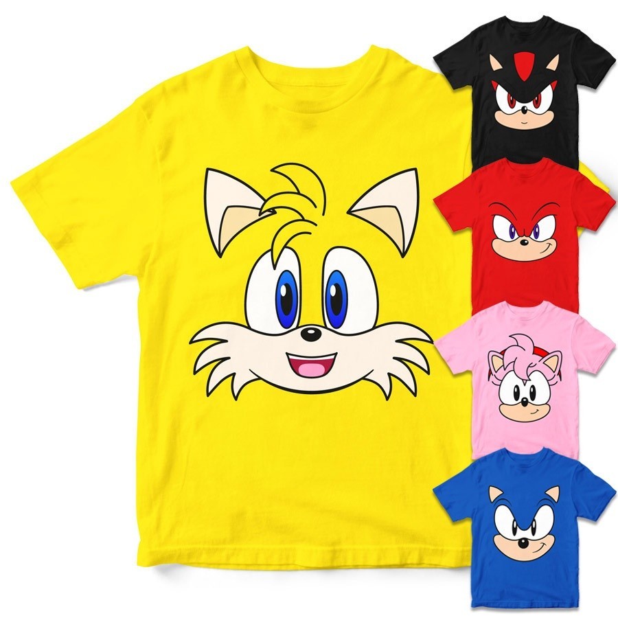 Sonic the Hedgehog Part 2 Amy Rose Knuckles Tails Shadow Kids / Couple / Family T-shirt Baju เสื้อยืดเด็กพิมพ์ลาย