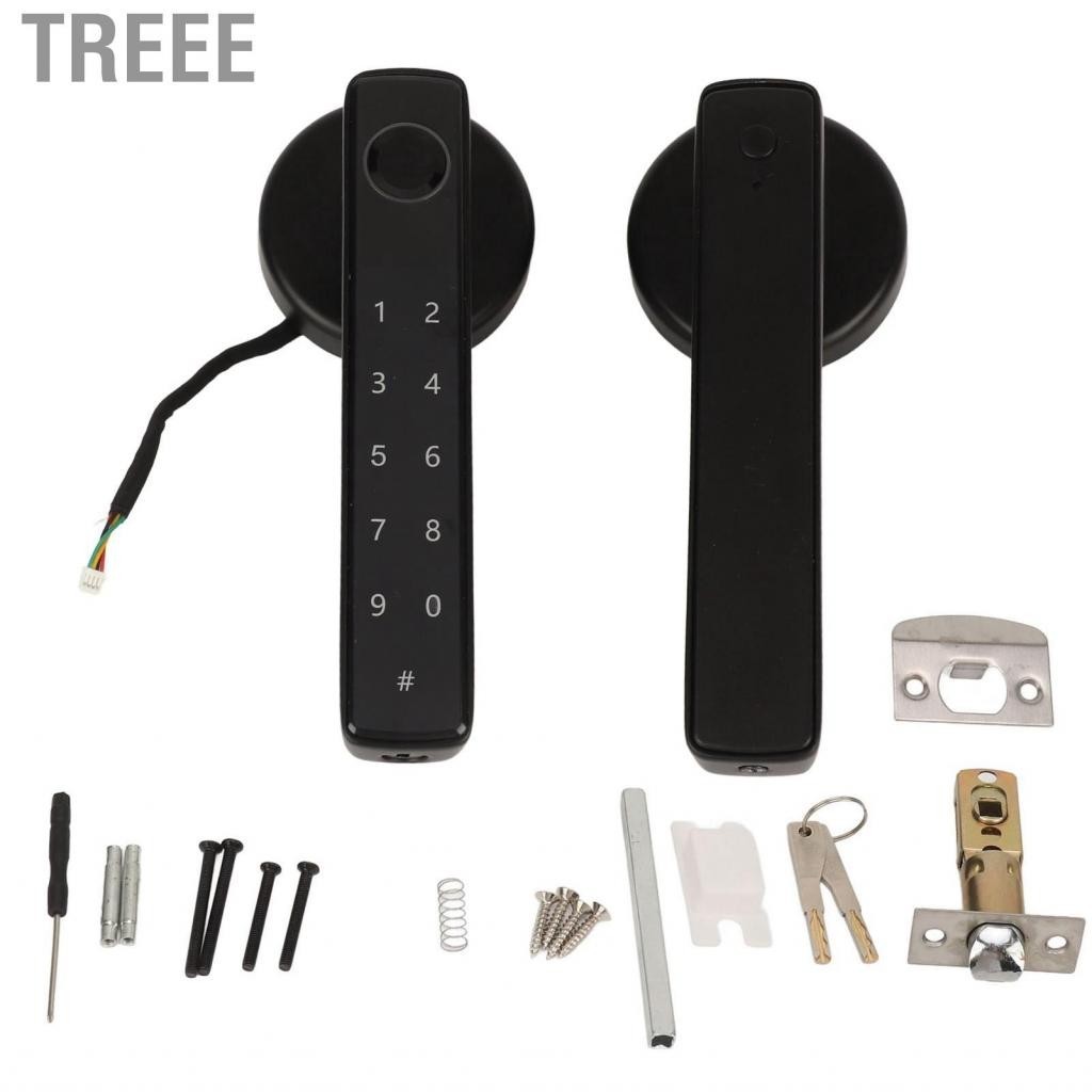 Treee Fingerprint Lock Emergency Charging Low Battery Reminder Accurate Smart Door Combination for Bedroom Hotel