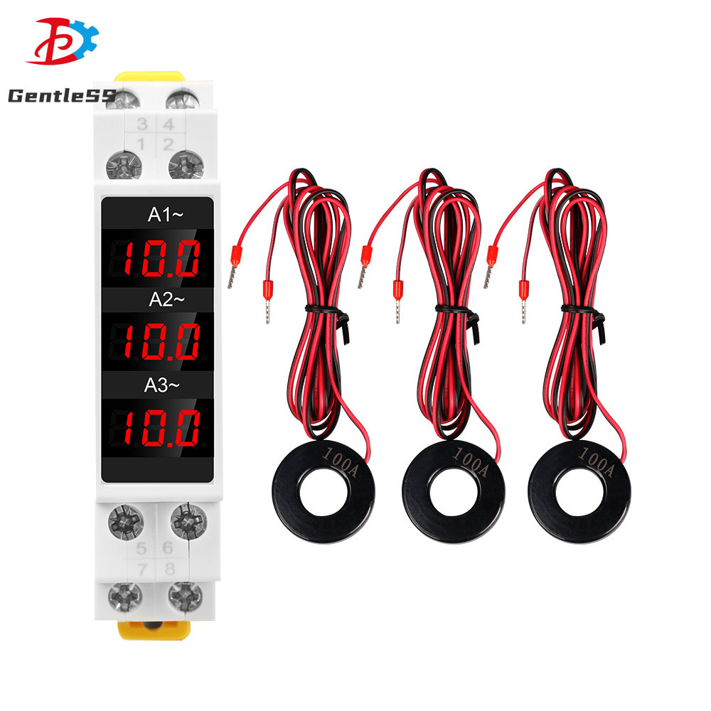 SDM010A AC80-500V 1-100A DIN-Rail 3-Phase LED Digital Display AC แอมป์มิเตอร์