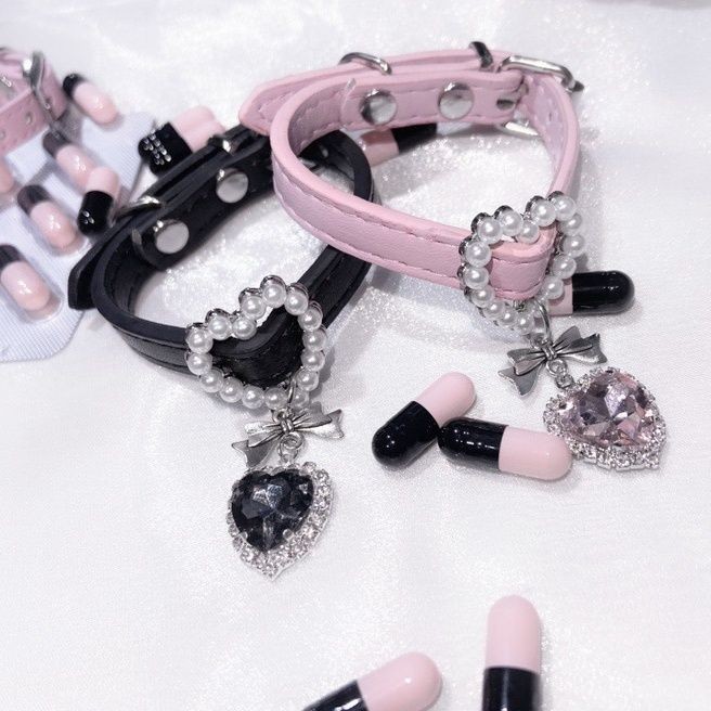 F & X สร้อยข้อมือ จี้โบว์ ประดับมุก พลอยเทียม สไตล์โลลิต้า