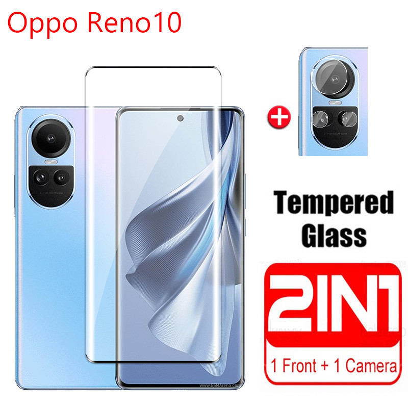 2in1 กระจกนิรภัยสําหรับ OPPO Reno12 11 10 9 Pro Plus 5G 2023 ขอบโค้งป้องกันหน้าจอฟิล์มสําหรับ Reno12 Reno11 RenoReno10 Reno9 9Pro 10Pro 9ProPlus 8T Reno8T 4G เลนส์กล้อง