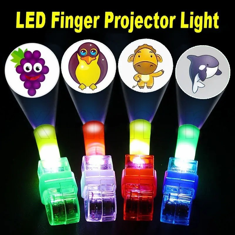 โคมไฟโปรเจคเตอร์ LED ฉายรูปนิ้วมือ ลายการ์ตูน เรืองแสง ขนาดเล็ก ของเล่นสําหรับเด็ก