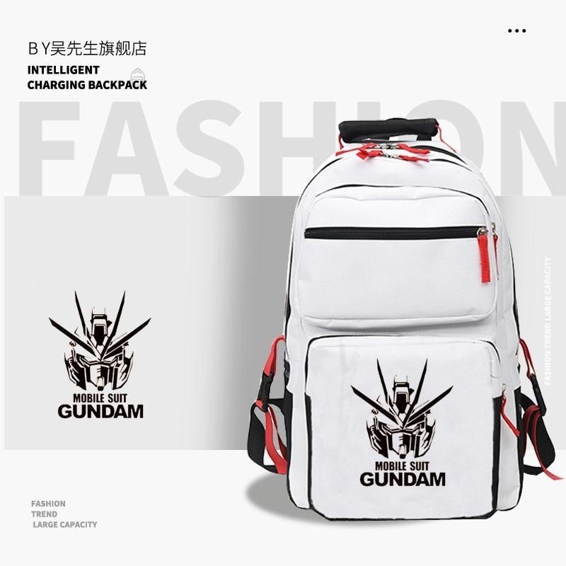 [Nayitrs] Mobile Suit Gundam Gundam Japanese Anime Student School Bag Multi-Layer Bag Large Capacity Men Women Backpack ww Student Party Office Worker