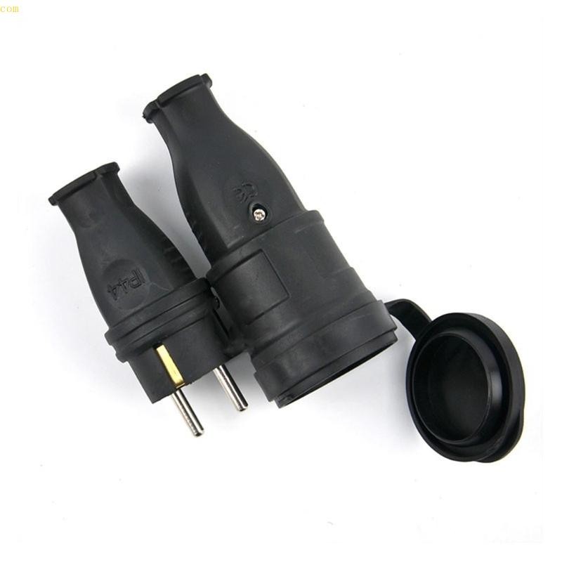 Com* ชุดปลั๊กซ็อกเก็ตเชื่อมต่อ ตัวผู้ และตัวเมีย กันฝน 16A 220V-250V 2P+E