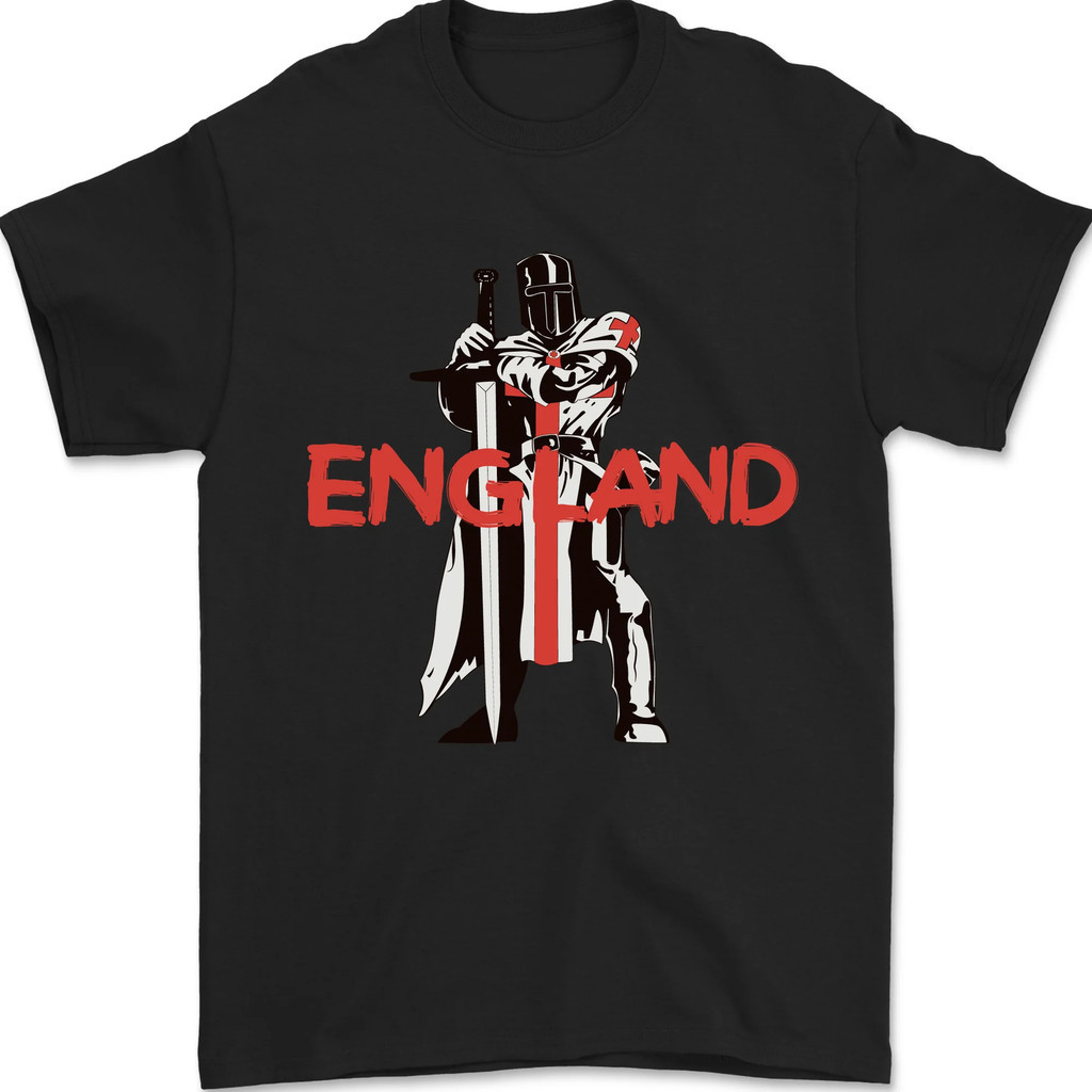 England St Georges Day Knights Templar Flag Mens Tshirt
