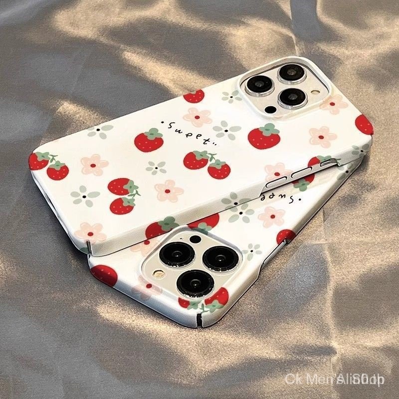 เคสโทรศัพท์มือถือ ลายสตรอเบอร์รี่ สําหรับ iPhone 7 8 plus x xs XR xsmax 11 12 13 14 15 Pro Max mini 