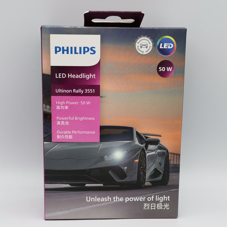 หลอดไฟไฮไลท์ Philips LED 3551 U3500R H4H7H11HB3HB4HIR2 9012